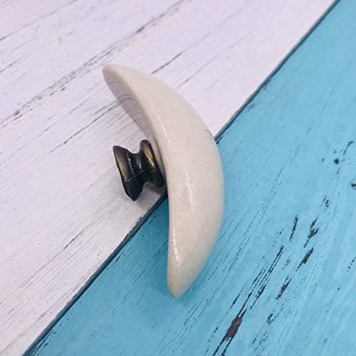 Children Room Knobs and Handles Crescent Moon Shape Ceramic Furniture Handles Door Knob Kids Drawer Cabinet Pulls - (Color: Middle one 65mm)