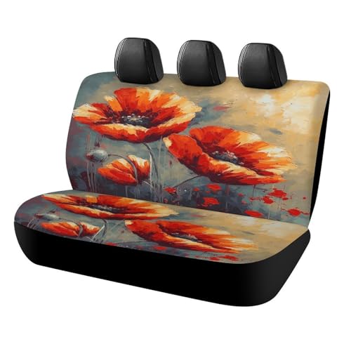 Funda de asiento de coche universal con diseño de flores para renovar el banco trasero de tu SUV