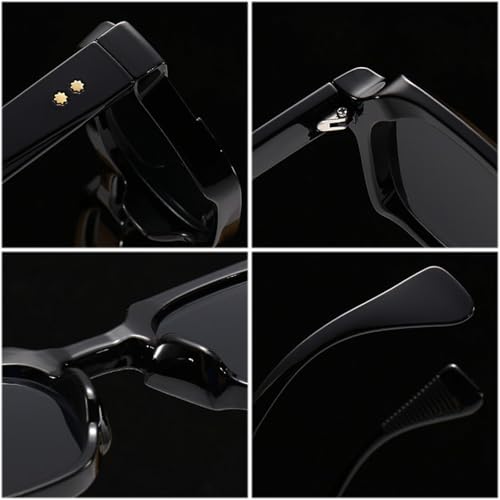 Lunettes de soleil rétro à rivets avec verres dégradés chic - 6