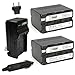 Wasabi Power Battery (2-Pack) and Charger for Sony NP-F975, NP-F970, NP-F960, NP-F950