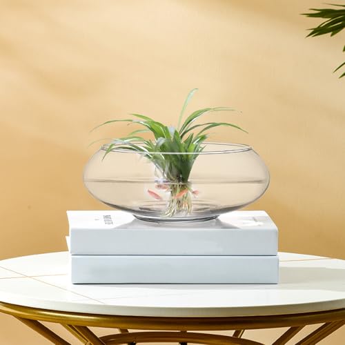 ZENFUN 2 Pack Glass Vase Bowl, 6"/ 8" Wide Mouth Flower Vase Round Terrarium, Glass Hydroponic Planter Floral Container Clear Fish Bowl for Table Centerpiece, Wedding Event, Home Decoration - Image 8