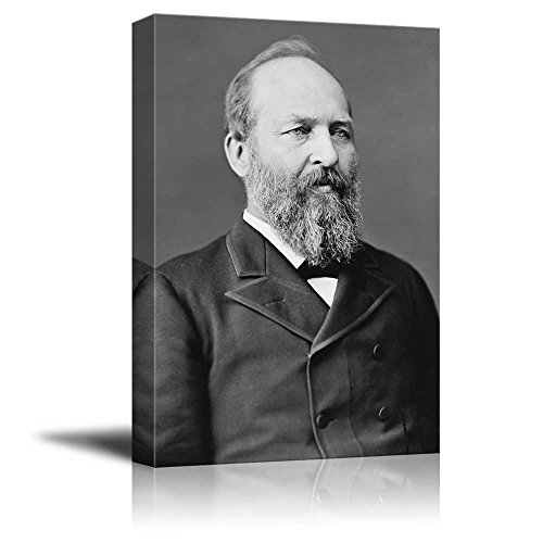 wall26 - Portrait of James Garfield (20th President of The United States) - American Presidents Series - Canvas Wall Art Gallery Wrap Ready to Hang - 16x24 inches