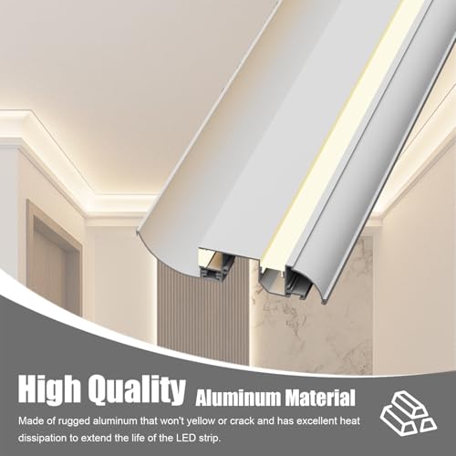 Perfil Plasterline de aluminio con acabado limpio para iluminación indirecta de techos 6