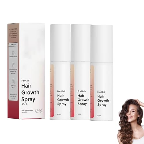 Advanced Hair Growth Oil Spray, Cabello de Rápido Crecimiento, Aceite Esencial, Spray Anticaída, No Graso, para Cuero Cabelludo Seco (3 botellas)