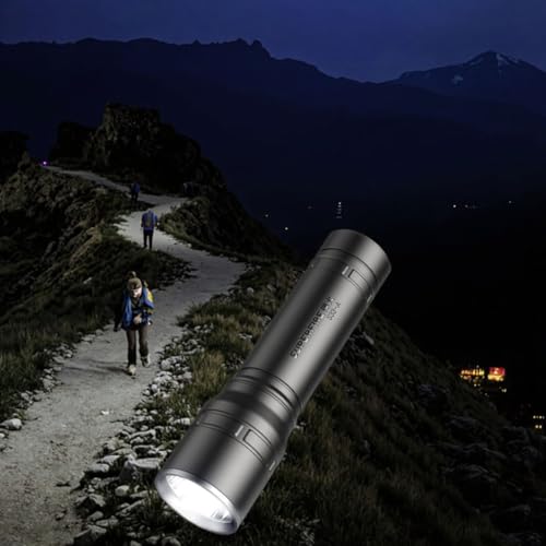 Image of SUPERFIRE Rechargeable LED Flashlight Portable Pocket Torch with USB Charging 4 Light Modes Long Beam Distance Compact Lightweight Waterproof Torch for Camping Emergency & Outdoor