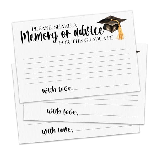 WPBRU 30 Pcs Graduation Advice Cards 2026 Graduation Party Favors Share A Memory or Advice for The Graduate Cards Graduation 2026 Decorations And Supplies(4 X 6)-A04