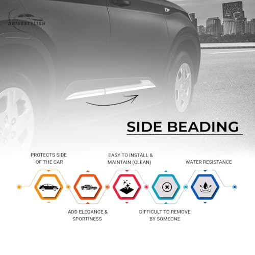 DriveStylish Car Door Body Side Beading/Molding/Cladding for Toyota Glanza Set of 04