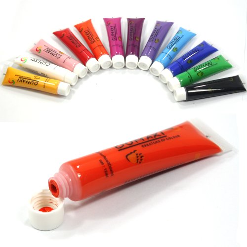 12 Colors 3D Nail Art Paint Tube Draw Painting Multi-Surface Acrylic Nail Art Tips UV Gel 12ml