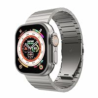 LULULOOK Cinturino in Titanio di Grado 2 per Apple Watch Ultra e Ultra 2 - Maglie Rigide, Lisce,...
