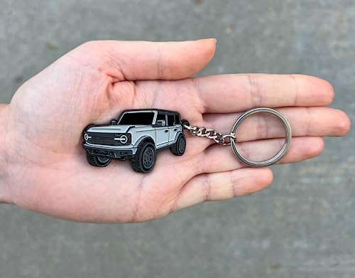 FOUR WHEEL BEAST Bronco Keychain Accessories 4 door key chain Fob Cover Cool Mods compatible with Ford Bronco 2021 2022 2023
