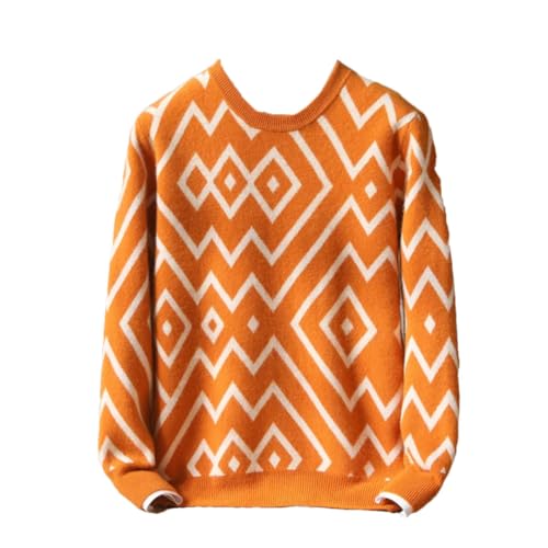 Men's O-Neck Color Block Sweater Autumn Winter Thicken Loose Warm Wool Knitted Pullover Tops