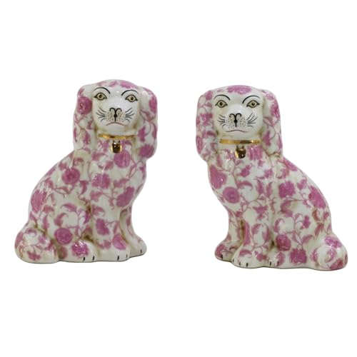 SYNWISH Hand Painted Pink Floral Spaniel Dogs...