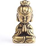  PRDECE Mini Kupfer Guanyin Buddha Statue kleines Auto Ornament Figur handgemachte antike Skulpturen Home Wohnzimmer Desktop-Dekoration