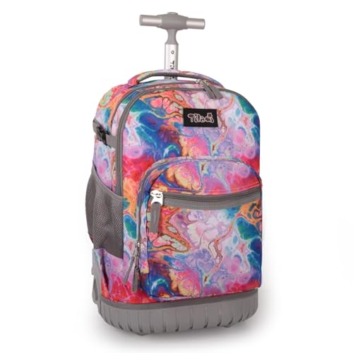 Tilami Rolling Backpack for Kids 18 inch Boys and Girls Laptop Backpack Dream