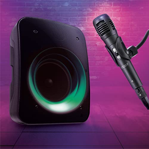 Image of Coby Wireless Bluetooth Speaker, Portable Speaker with 11 LED Light Modes, Built-in Mic Input, and FM Radio for Outdoor Use, Rechargeable Battery, Micro USB, AUX Port, and TF Card Slot, 7-Hour Play