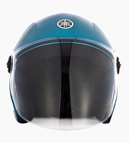 Image of Yamaha YR6 Half Face Helmet (Matt Cyan Green, Size L) Y6AYR6CG0L16