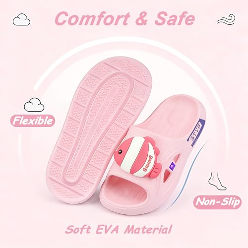 Image of Kids Cloud Slides Boys Girls Slides Non-slip Summer Beach Pool Shoes EVA Girls Everday Slip on Slide Sandals Garden Slippers Bathroom Shower Shoes