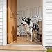 AOFANPET Retractable Dog Gate for Front Door, 35.4" Wide 30.7‘’ Tall Safety Metal Pet Gate for Dogs When Opening, Easy Install Front Entry Dog Door Barrier
