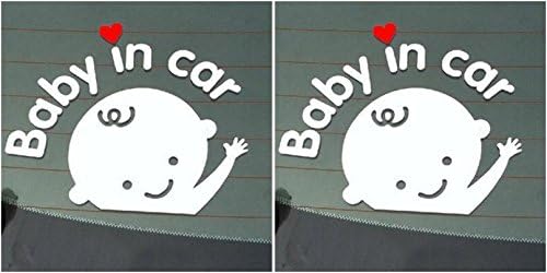 Baby In Car Waving Baby on Board Safety Sign Cute Car Decal / Vinyl Sticker
