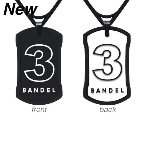 バンデル(BANDEL) ナンバー シリコン ネックレス リバーシブル No.3（ブラックxホワイト）45cm