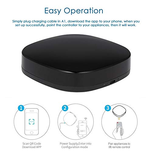 Docooler A1 Controle remoto residencial universal inteligente IR WiFi Controle remoto inteligente au