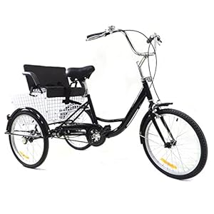 Owneed Driewieler voor volwassenen, 24 inch (61 cm), 8 versnellingen, met mand, stadsfiets, 3-wieler, fiets