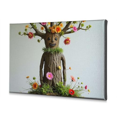 Toile pour salle de bain arbre fleurs DRPZ 30x40cm pour égayer un mur blanc