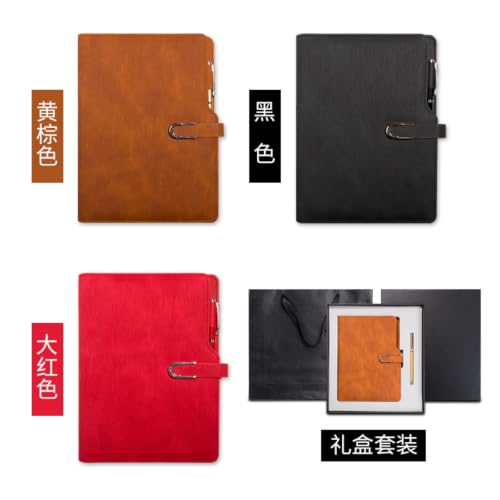 Bloc-notes A5 à feuilles mobiles pour réunion bureau marron et carnet de notes - 4
