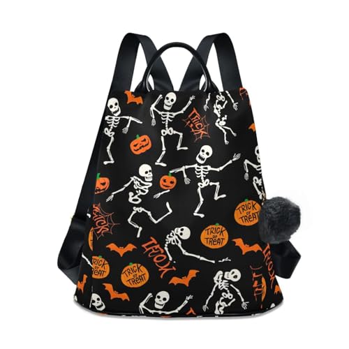 Sac à dos squelettes d'Halloween pour femme avec fermeture antivol sûre