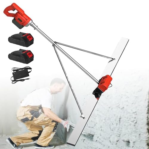 RayGenius Kits De VibracióN EléCtrica para Solado De HormigóN, Apisonadoras para NivelacióN De Superficies De HormigóN, MáQuinas EléCtricas Sin Cable para,1.8M-2Xbattery