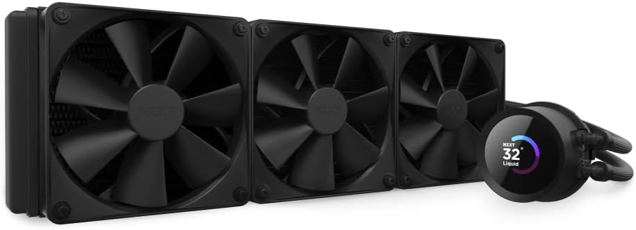 NZXT Kraken 360 - RL-KN360-B1-360mm AIO CPU Liquid Cooler - Customizable 1.54" Square LCD Display for Images, Performance Metrics and More - High-Performance Pump - 3 x F120P Fans - Black