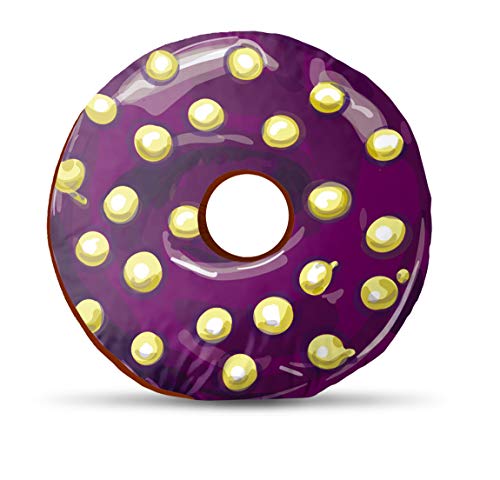 Image of Kesar Enterprises Donut /Doughnut Cushion /Pillow | Velvet Fabric|Birthday Gifts | Soft Toys | Suitable for Wheelchair, Car Seat, Home or Office for Kids Cushion | Size 14x14 inches
