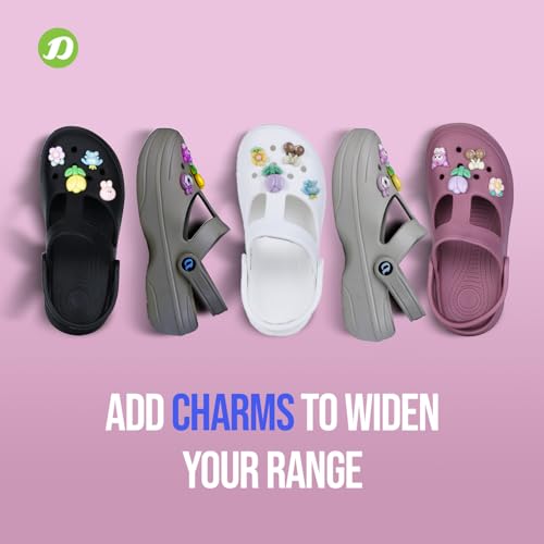 Image of DOCTOR EXTRA SOFT Women's Classic Charms Clogs /Sandals with Adjustable Back Strap for Adult | Comfortable & Light Weight | Stylish & Anti-Skid |Waterproof & Everyday Use Mules for Girls & Ladies D-511