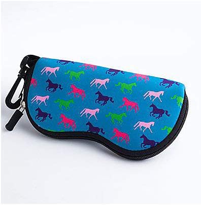 Tek Trek Horse Print Eyeglass Case w/Zipper Teal
