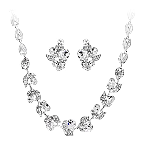 Juego de joyas de boda KnSam: el regalo ideal de collar y pendientes florales para mujer