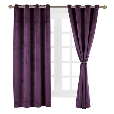 Cherry Home 52-Inch-By-63-Inch Velvet Blackout Grommet Curtain Panel, Purple #TOP1