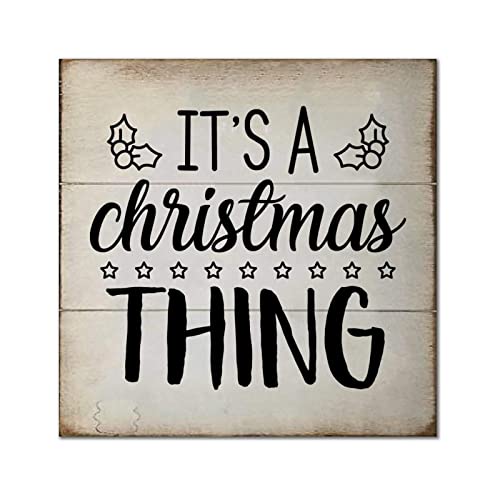 Plaque murale bois Christmas Thing décoration suspendre intérieur maison 30 cm