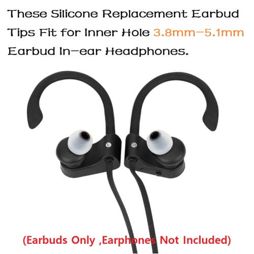 Image of Earbuds Replacement Tips Silicone Earbud Tips Ear Gels Fit for Inner Hole from 3.8mm - 5.1mm Earphones 9 Pairs S /M /L Clear Black