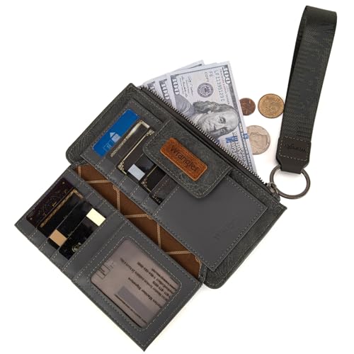 Image of Montana West X Wrangler Wallet for Women Ladies Female Card Cases & Money Organizers Wristlet with Wallet Large Clutch with Coin Purse Smooth Zipper and Rfid Lining