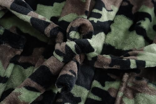 Image of Kids Hooded Bathrobe Girls Soft Plush Hooded Flannel Pajamas Sleepwear Boys Spa Robe