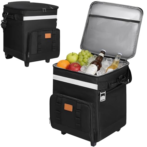 REDCAMP Große Kühltasche 35L mit Rollen Schultergurt wasserdicht Thermo
