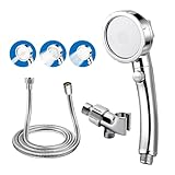 High Pressure Handheld Shower Head,3 Spray Modes rv Shower Heads High Pressure with Handheld,Detachable hand held Showerhead Set Equipped with Stainless Steel Hose and Brackets