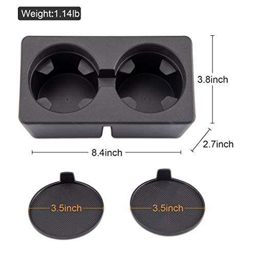 Dual Cup Holder Insert For 19154712 Chevy Silverado Avalanche Suburban Gmc Sierra Yukon Escalade Compatible With 2007-2014 Replacement Center Console Beverage Drink Insert #TOP6