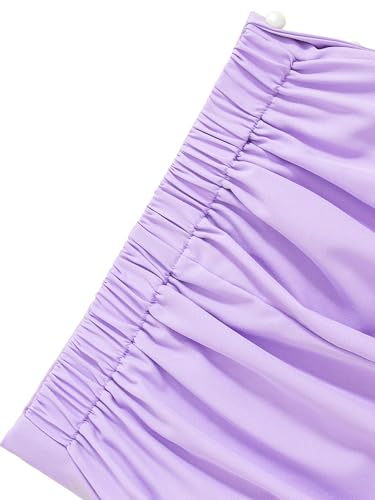 Image of Girl's 2 Piece Outfits Casual Button Spaghetti Strap Knot Cami Top and High Waist Wide Leg Pants Set