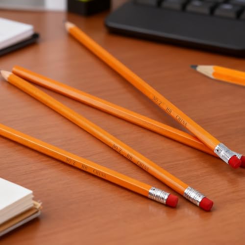 320 lápices #2 HB amarillos con goma para escritura miniatura 4