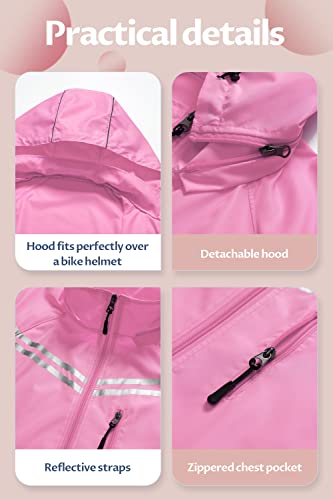 Image of CREATMO US Women's Sun Jackets Lightweight Packable Shirts UPF 50+ Hoodie Reflective Cycling Jacket With Detachable Hood