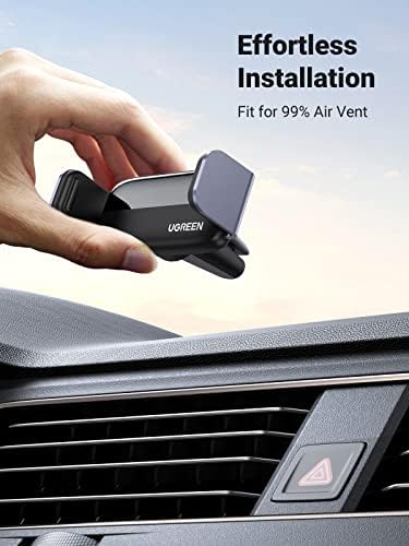 UGREEN Air Vent Car Phone Holder Mobile Phone Car Mount Clip Cradle Stand Reliable Stable 360 Rotation Compatible with iPhone 14 Pro Max/13/12/11/SE, Galaxy S22 S21 Ultra/S20 FE/S10, Pixel 6(Gray)