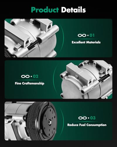 Image of SCITOO AC Compressor for Ford for F150 5.0L 5.8L 1990-1996 | Fast Cooling, Ultra Low Noise (≤72 dB)Air Conditioner Compressor with Clutch, Easy Installation, 1520379 1520390 1520395