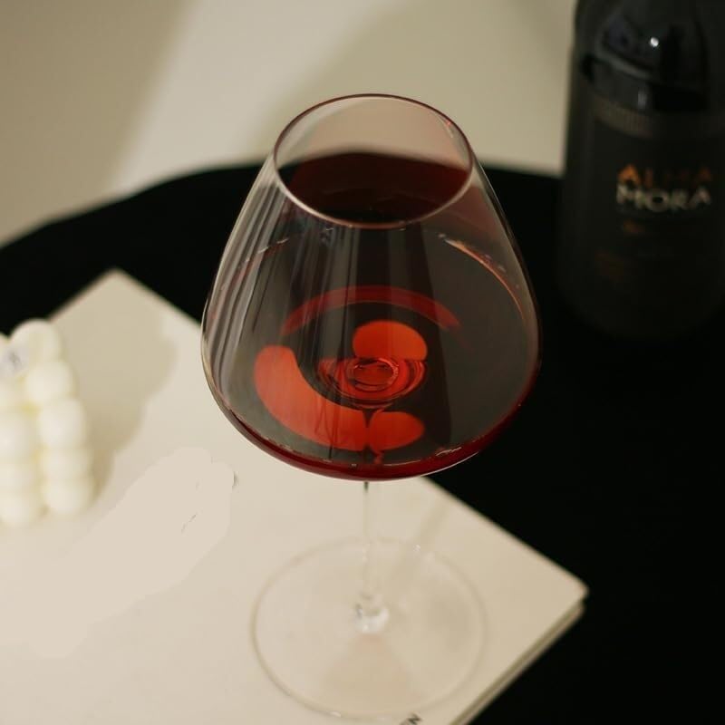 Set mit 2 gerippten Weingläsern, 720 ml, klares Glas mit langem Stiel for Rot- und Weißwein, spülmaschinenfest