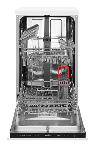Amica EGSPV 587 915 Einbau-Geschirrspüler / vollintegrierte Spülmaschine (ohne Möbelfront) / 45cm Breite / 5 Programme / Aquastopp / Besteckkorb